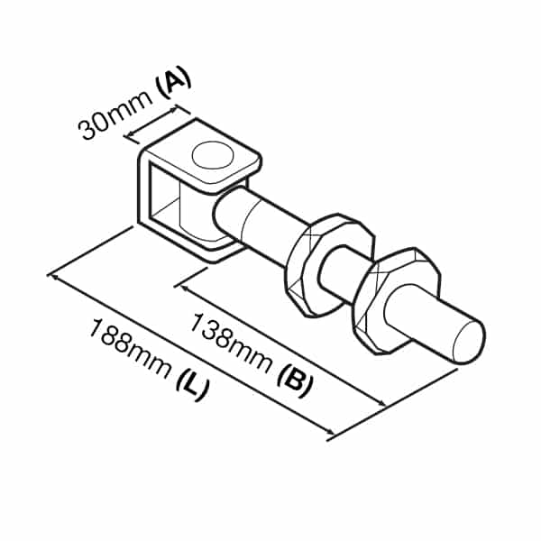 M20 Adjustable Gate Hinge With Long Bolt (GTR104) image 1