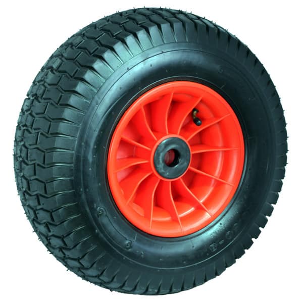 400mm Plastic Centre Puncture Proof 16X650X8 Nylon Bush Wheel (Turf Tread) | PN1604-1PL image 0