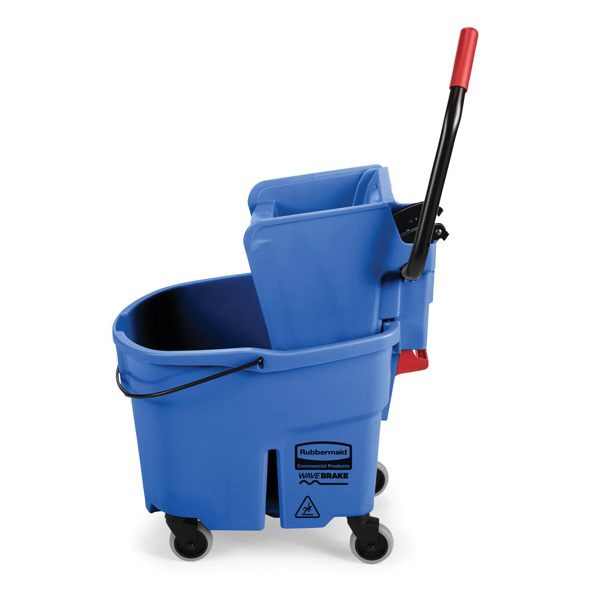 Rubbermaid Commercial Products WaveBrake 35-Quart Side Press Bucket and Wringer, Blue | FG758888BLUE