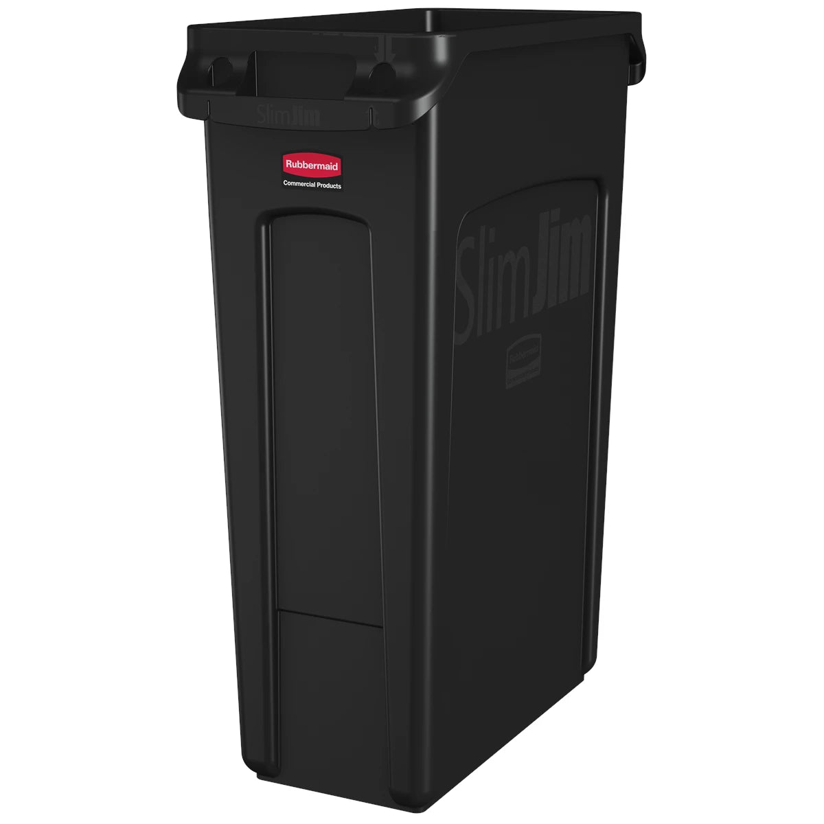 Rubbermaid Vented Slim Jim 61L Black Container | 1955959