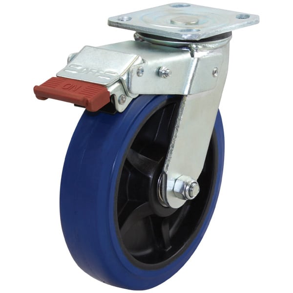 Richmond Castor Swivel with 200mm Rebound Rubber Wheel with Swivel Lock and Brake (S8832SLB) image 0