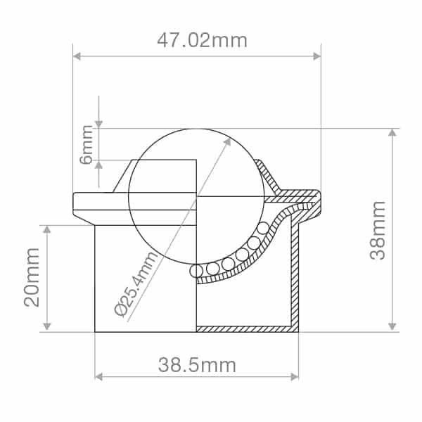 Mild Steel Drop in Stamped Style Ball Transfer 25.4mm Roller Diameter | BTR425MS image 1