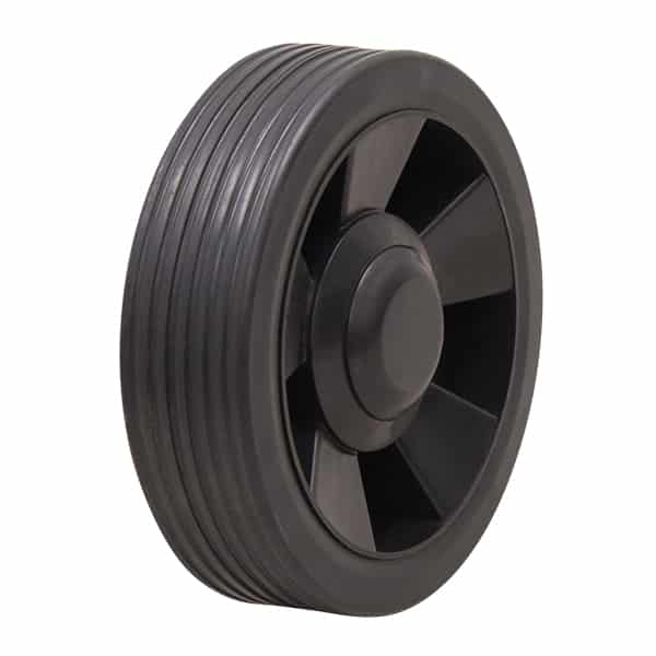 155mm Rubber On Nylon PL Bore Black Tyre Richmond Wheel | RN6629-50 image 0
