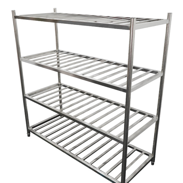 4 Tier Commercial Stainless Steel Vented Shelving - 1500(L) x 500(W) x 1550mm(H) (SHE011) image 0