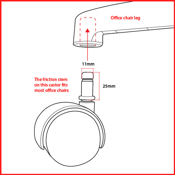 Richmond 50mm Furniture Castor with Wring Clip (S53PK2) QTY 2 image 1