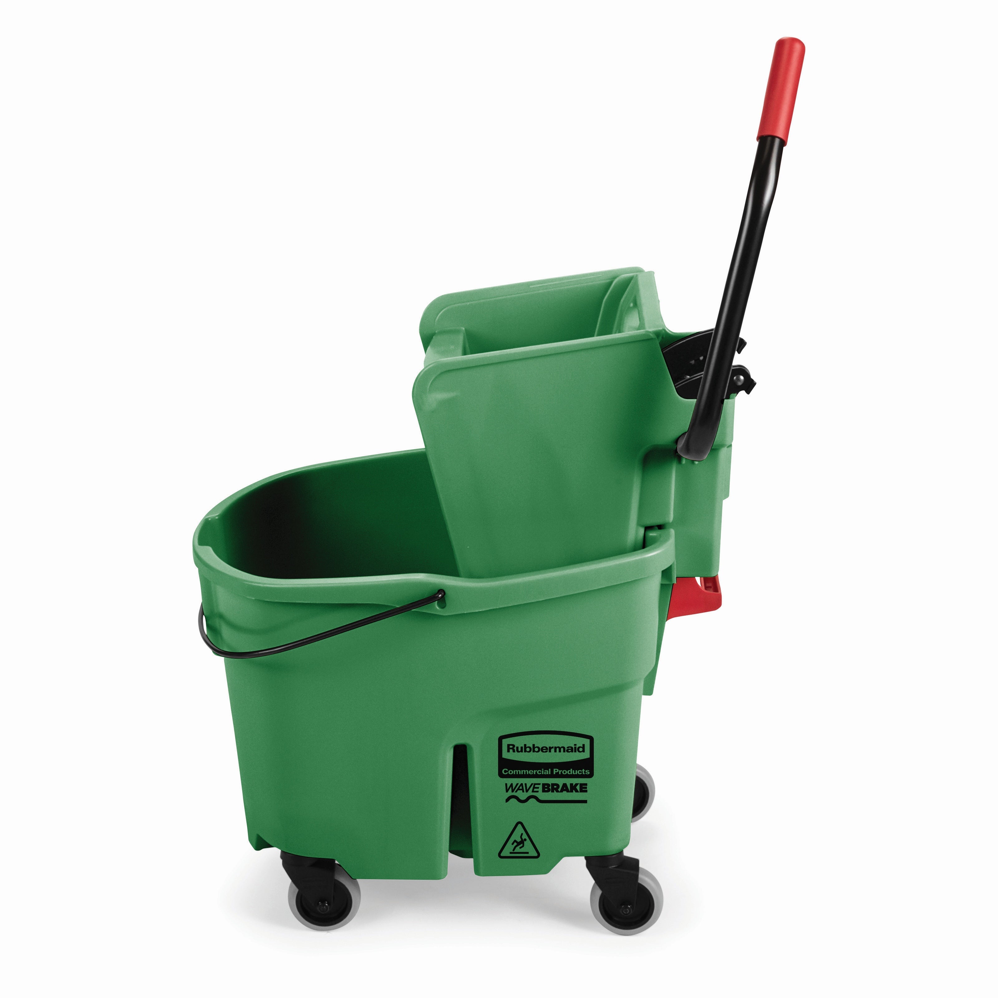 Rubbermaid Commercial Products WaveBrake 35 QT Side Press Bucket and Wringer, Green | FG758888GRN