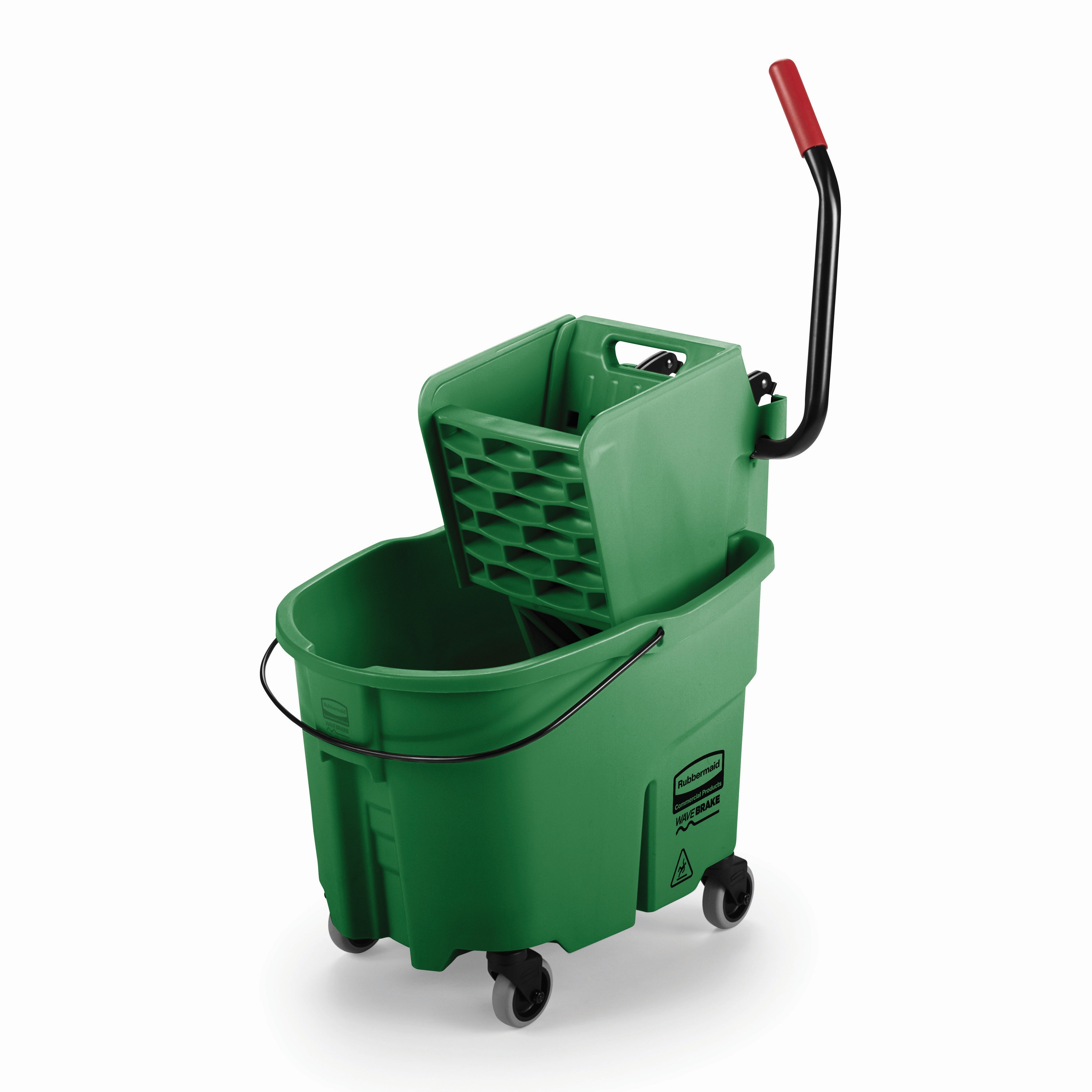 Rubbermaid Commercial Products WaveBrake 35 QT Side Press Bucket and Wringer, Green | FG758888GRN