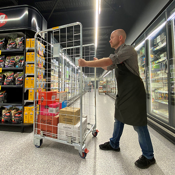 Roll cages for supermarket use