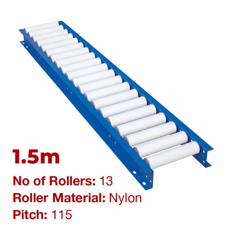290mm Wide Gravity Conveyor with Nylon Rollers - 1.5m Long (CGR072) image 0