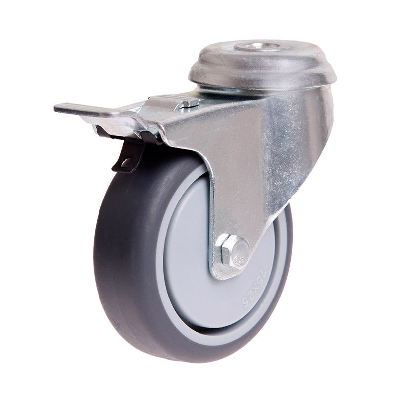 Richmond Castor Swivel with Institutional Rubber 75mm Wheel and Brake (S3714B) image 0