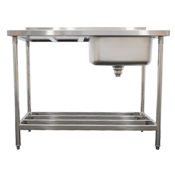 Stainless Steel (304) Bench Right Sink and Ladder Base – 1200L x 610W x 900H image 1
