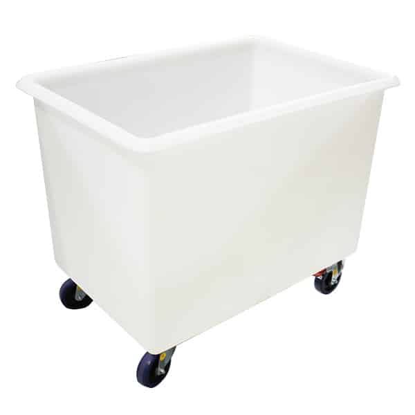 Natural 340L Straight Rotationally Moulded Plastic Tub - 125mm Reb Rubber 2x Swivel and 2x Brake image