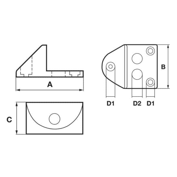 65mm High Rubber Gate Stopper (GTR165) image 1