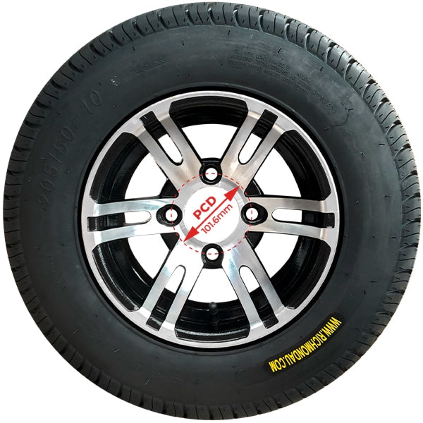 205/50-10 Pneumatic Golf Buggy Wheel With Mini 4 Stud Pattern Aluminium Rim And Golf Buggy Tyre (PN205-50-10MN) image 3