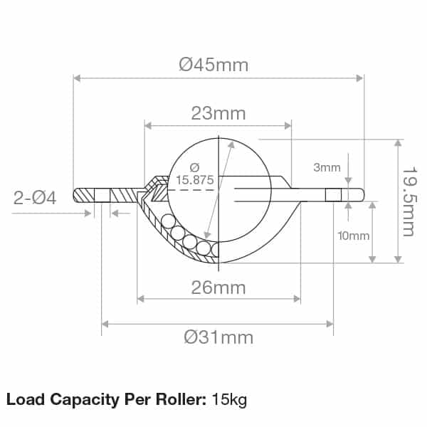 304 Stainless Steel Recessed Flange Mount Ball Transfer 15.8mm Roller Diameter | BTR216SS image 1