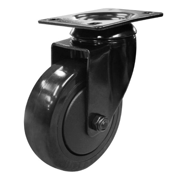 100mm Black Polyurethane Wheel 80kg Capacity Swivel Castor (S4362) image 0