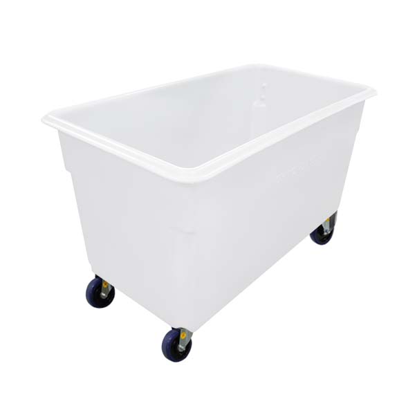 Natural 450L Tapered Rotationally Moulded Plastic Tub (RTR450NAT) - 125mm Reb Rubber 4x Swivel image