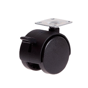 Richmond 50mm Plate Mount Twin Wheel Swivel Furniture Castor with Wheel Brake (S50BPK2) QTY 2 image 0