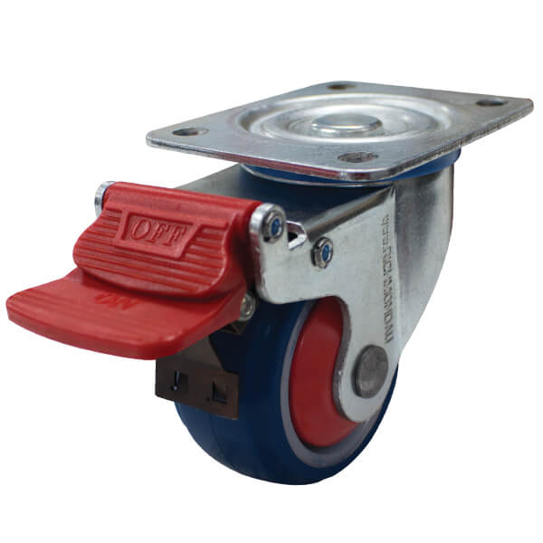 80mm Rebound Rubber Wheel 100kg Capacity Castor (S3604B) image 0
