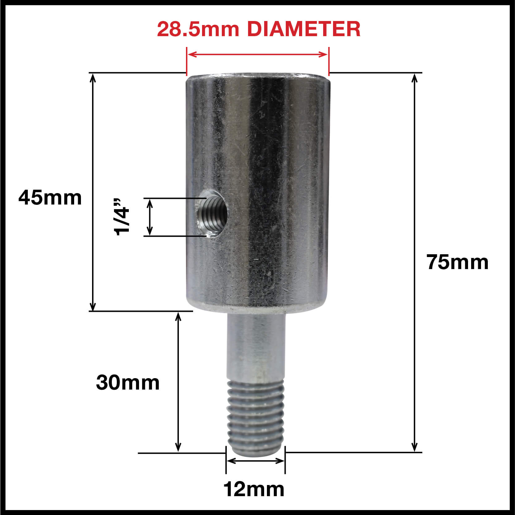 Solid Metal Pintle Parts For 28.5mm ID Round Tube (063PINTLE-P9) image 1