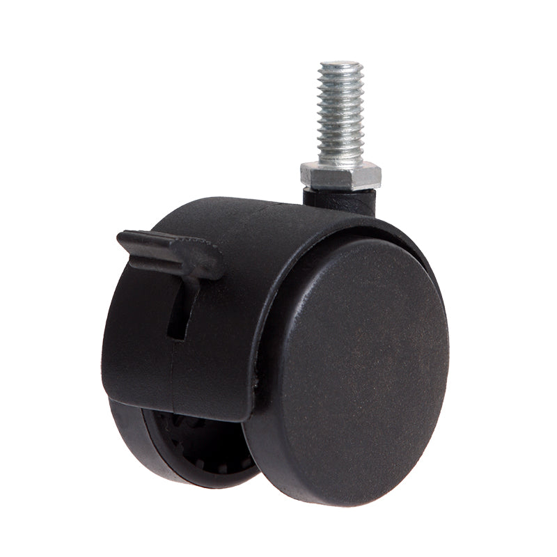 Richmond 50mm Threaded Stem Twin Wheel Swivel Furniture Castor with Wheel Brake (S52BPK2) QTY 2 image 0