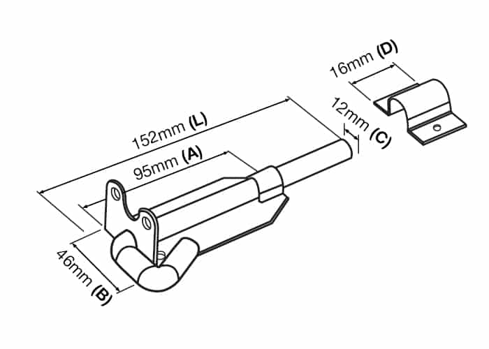 Pad/Slide Bolt Latch (GTR142) image 1
