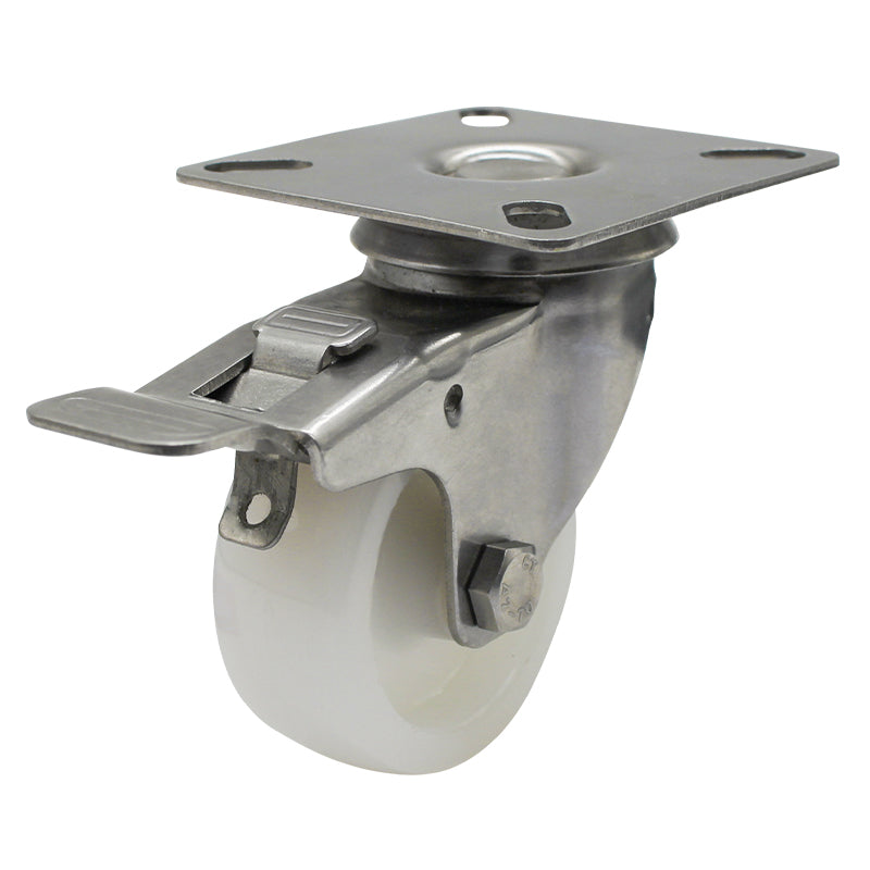 50mm Nylon Wheel 30kg Capacity Stainless Steel Brake Castor (S2730B) image 0