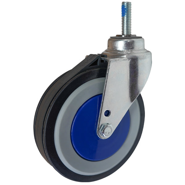 125mm Polyurethane Travelator Castor | 55mm Thread (S5166) image 0