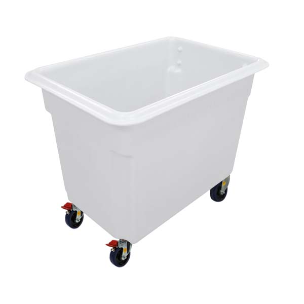 Natural 150L Tapered Rotationally Moulded Plastic Tub (RTR150N) - 125mm Reb Rubber 2x Swivel and 2x Brake image