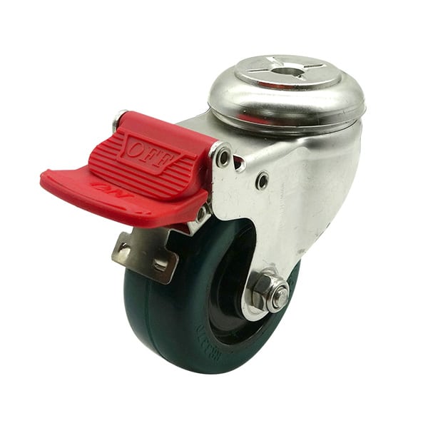 75mm Rebound Rubber Swivel Brake Castor (S3318B) image 0