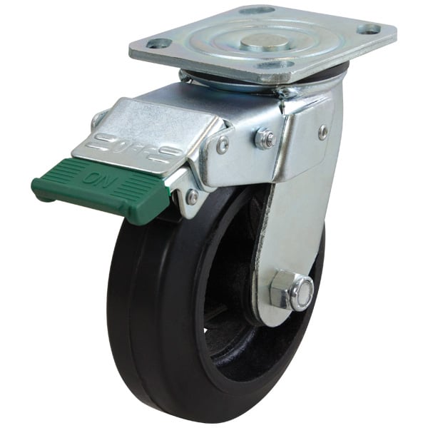 150mm Rubber Wheel 225kg Capacity Castor (S6602D) image 0