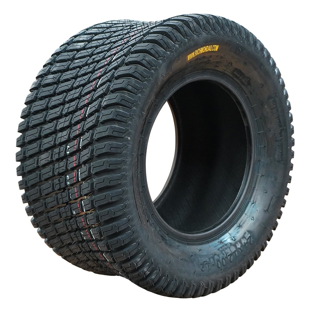24 X 12.00-12 6PR Tubeless Premium Turf Pattern Mower Tyre (TY24-12-12TUR) image 1