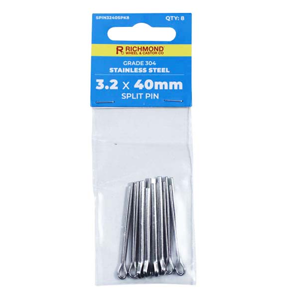 3.2 x 40mm Stainless Steel Split Pin - 8 Pack (SPIN3240SPK8) image 0