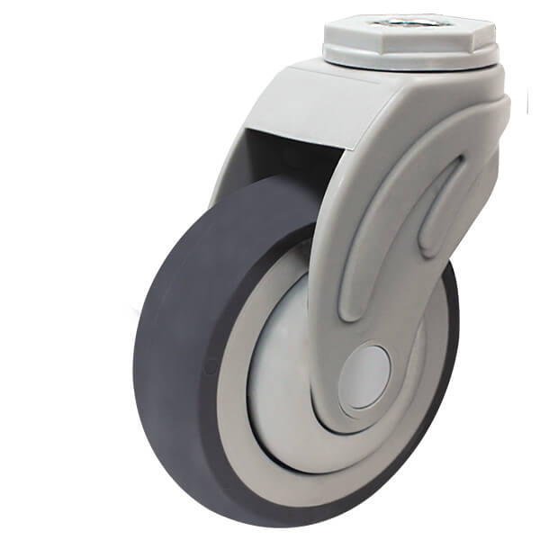100mm Thermoplastic Rubber Wheel 100/80kg Capacity Medical Castor (S4386) image 0