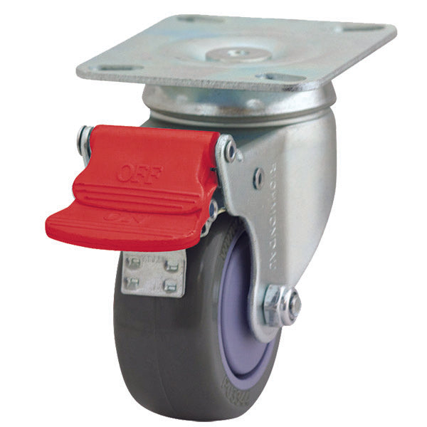 Richmond Castor Swivel with Polyurethane 75mm Wheel and Brake (S3106B) image 0
