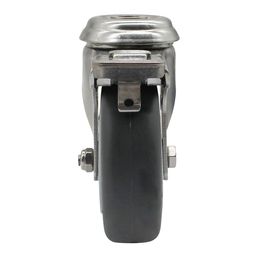 75mm Rubber Wheel 50kg Capacity Stainless Steel Brake Castor (S3728B) image 3