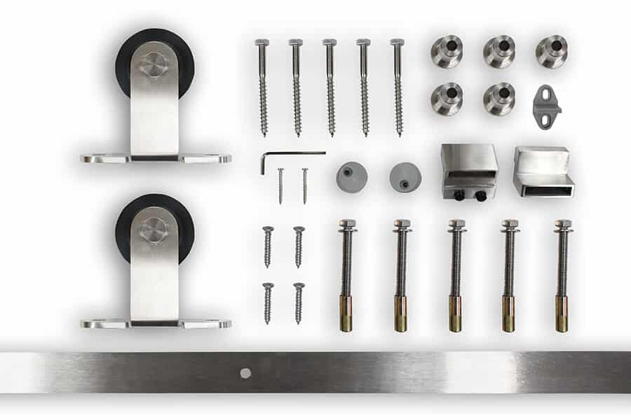 Euro Style Stainless Steel 2m Barn Door Hardware Kit (BHR004) image 1