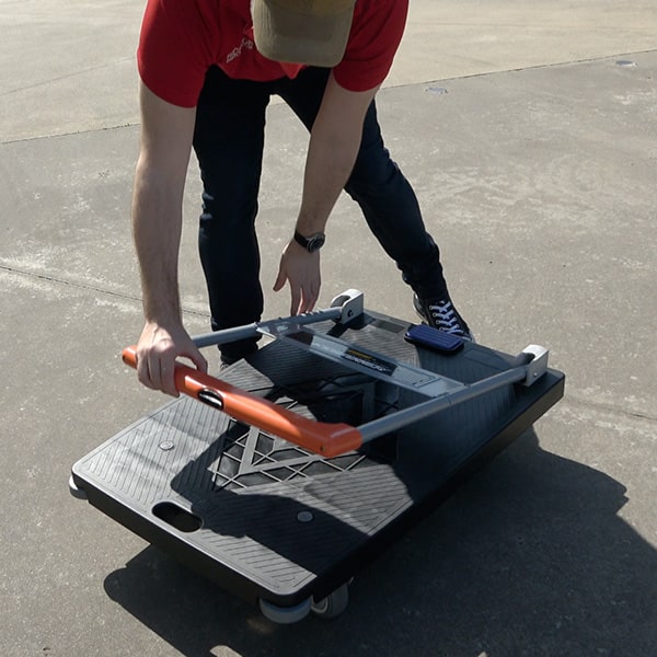 900 x 600mm Folding Platform Trolley with Deadman/Handle Brake | PFR043 image 6