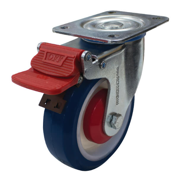 125mm Rebound Rubber Wheel 150kg Capacity Castor (S5604B) image 0