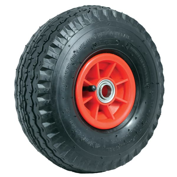 250mm Plastic Centre Pneumatic 410X350X4 Nylon Bush Richmond Wheel (PR1008 Tread) | PN1074-75PL image 0
