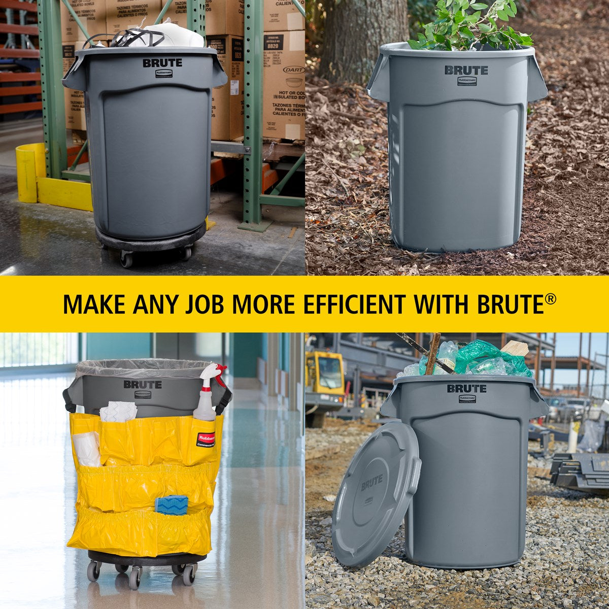 Rubbermaid Grey BRUTE 76L Bin | FG262000GRAY