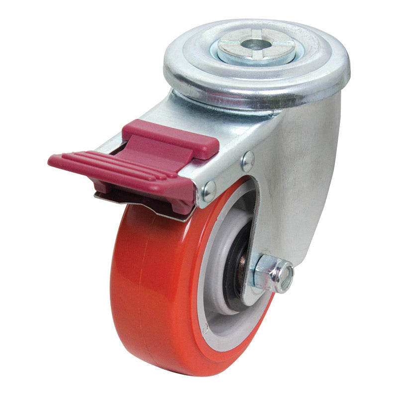 Richmond Castor Swivel with Polyurethane 100mm Wheel and Brake (S4218B) image 0