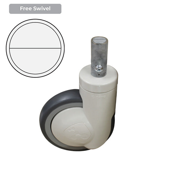 125mm Grey Rubber Wheel 100/90kg Capacity Medical Castor (S5295) image 0