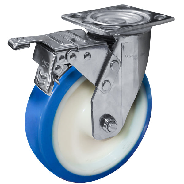 200mm Reb Poly Wheel 300kg Capacity Castor (S8382SLB) image 0