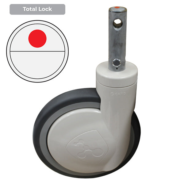 200mm Grey Rubber Wheel 120/100kg Capacity Medical Castor (S8295B) image 0