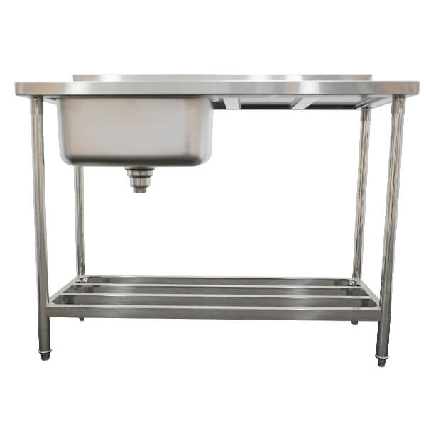 Stainless Steel (304) Bench Left Sink and Ladder Base – 1200L x 610W x 900H image 1