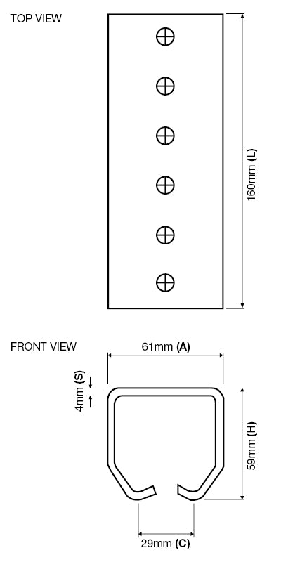 Hanging Gate Joint Support Bracket for 50mm Channel (GTR152) image 1