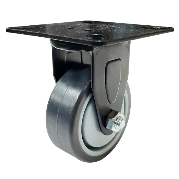 50mm Grey Rubber Wheel 30kg Capacity Rigid Castor (R2215) image 0