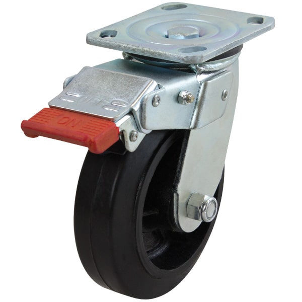 150mm Rubber Wheel 225kg Capacity Castor (S6602SLB) image 0