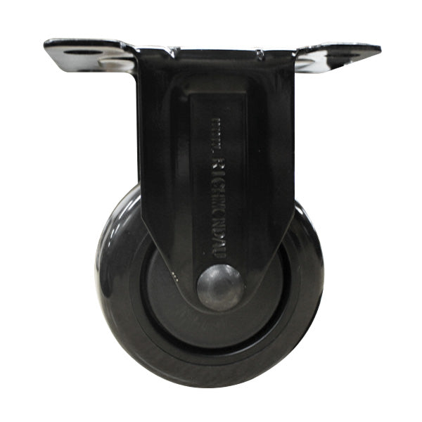 75mm Black Polyurethane Wheel 80kg Capacity Rigid Castor (R3399) image 1